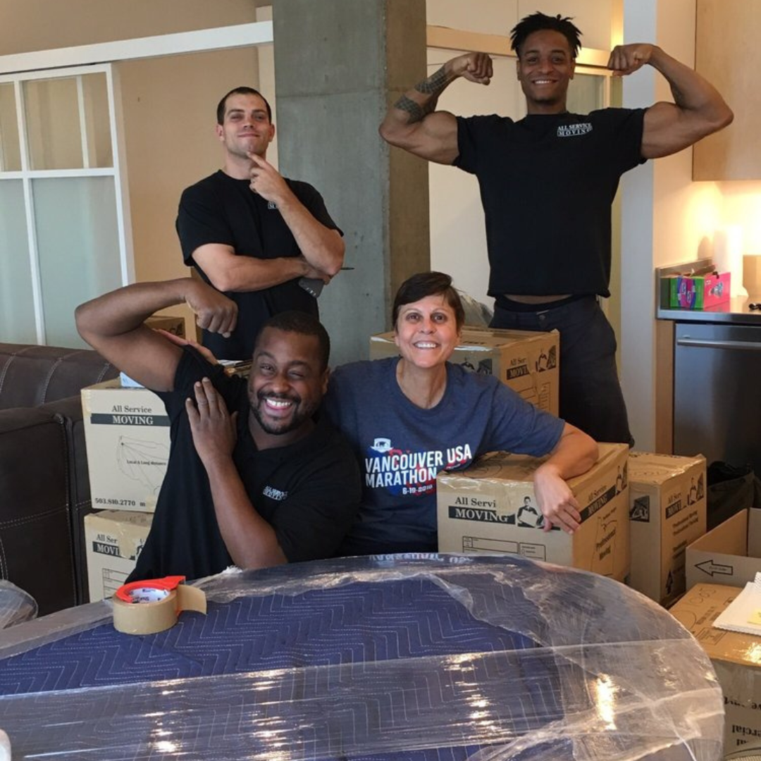 moving team with a client All Service Moving